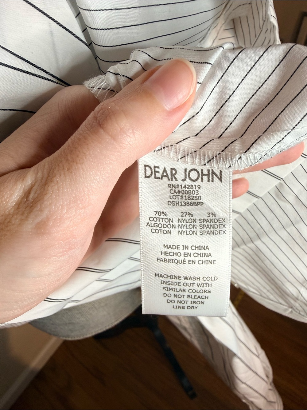 Dear John Cropped White Pinstripe Button-Up Shirt - Picture 8 of 9